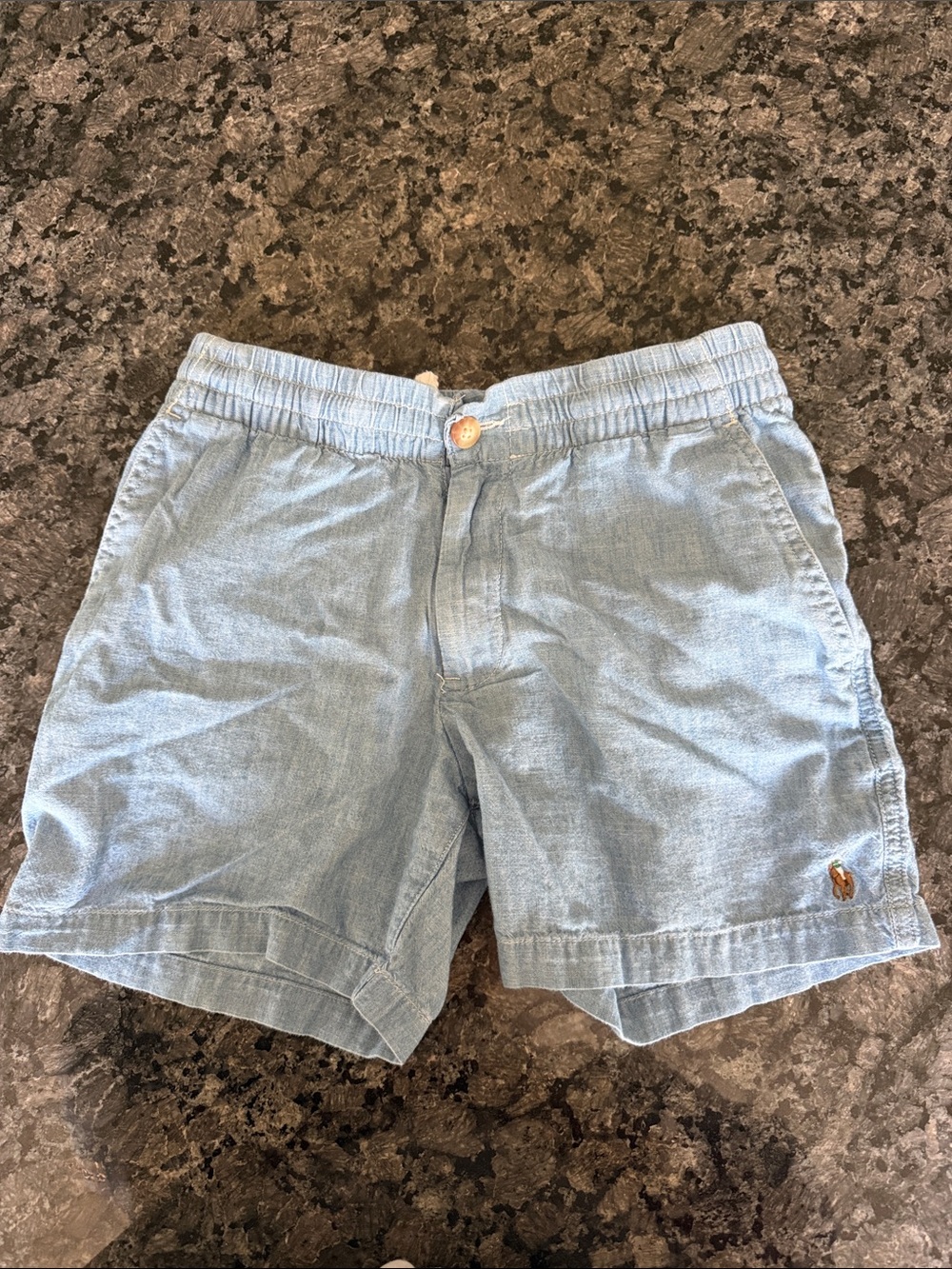 Polo Ralph Lauren Boys Size 8 Light Chambray Elastic Waist Shorts